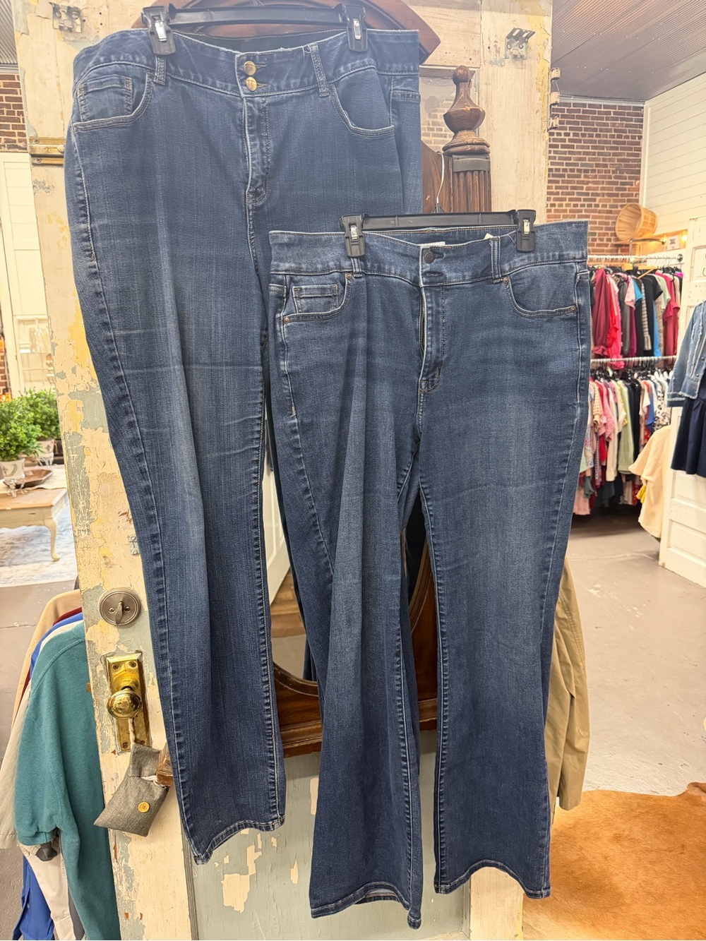 Lane Bryant Dark Blue Flare Jeans - Stretch Bootcut Style